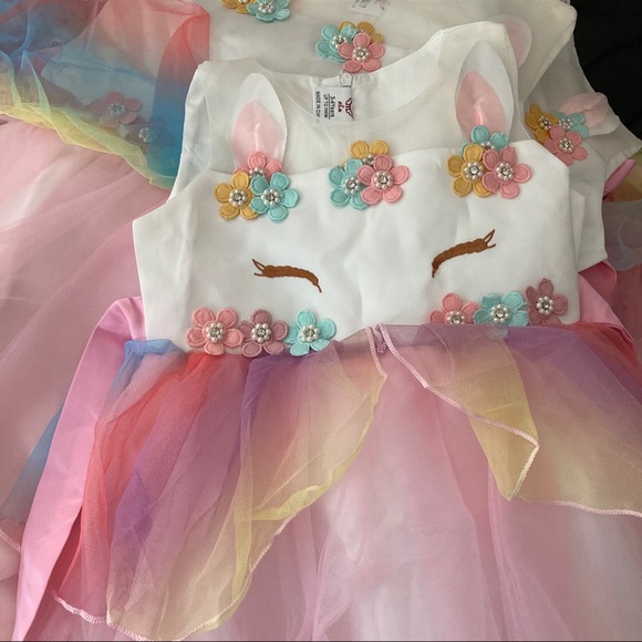 LIXURY Birthday Unicorn Dress to Celebrate Flower Girl 5068 - Picture 8 of 11
